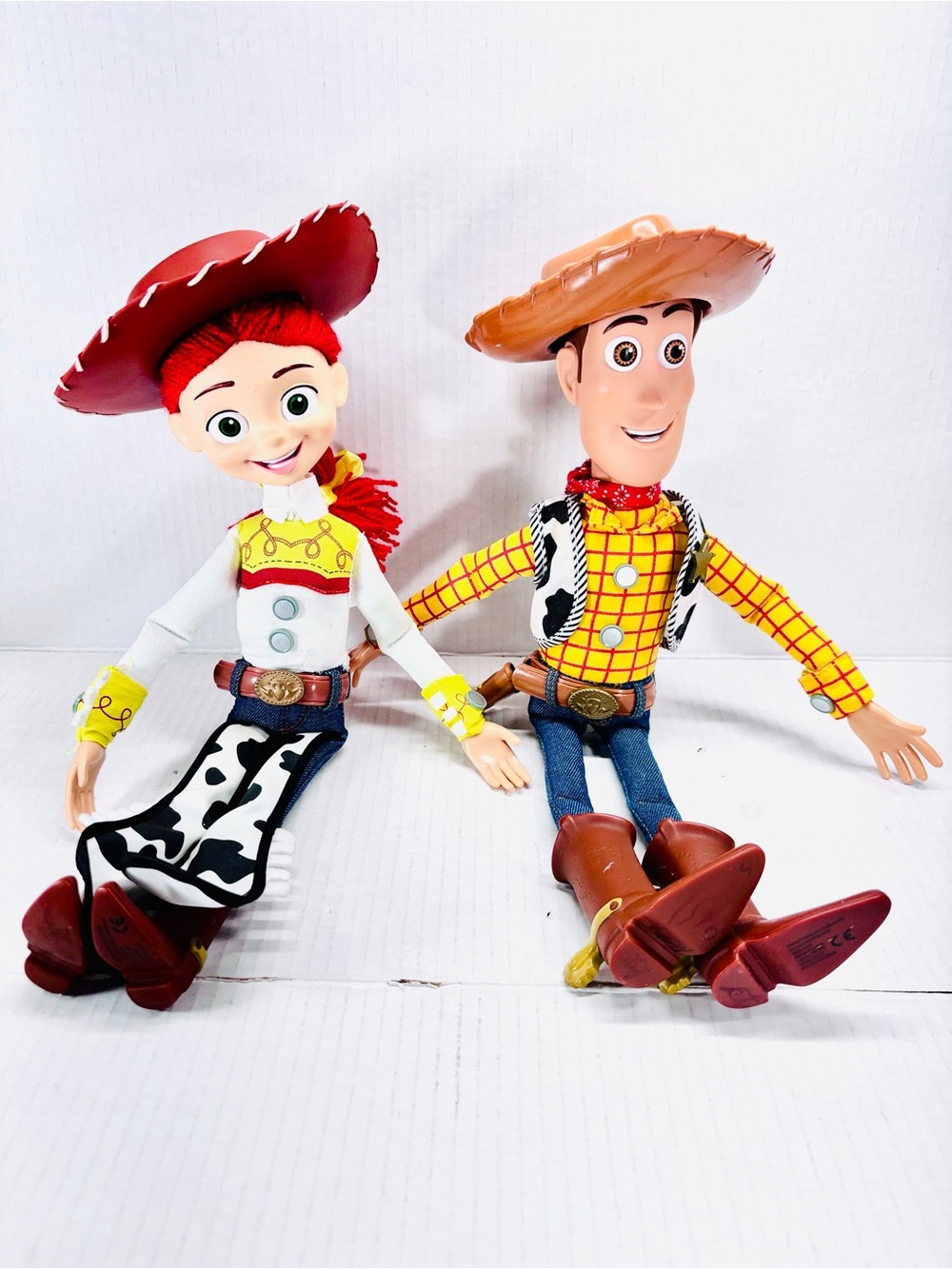 Disney Toy Story Talking Woody & Jessie Pull String 14” Dolls With Hats Working!